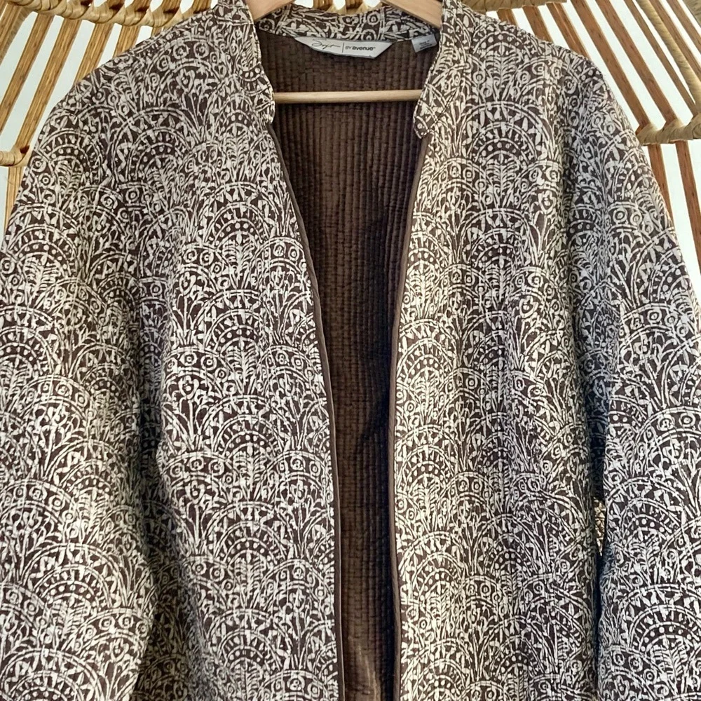 %100 SILK JACKET WMN Soft By Avenue 26/28  Large Vintage Bohemian Cabincore Cozy